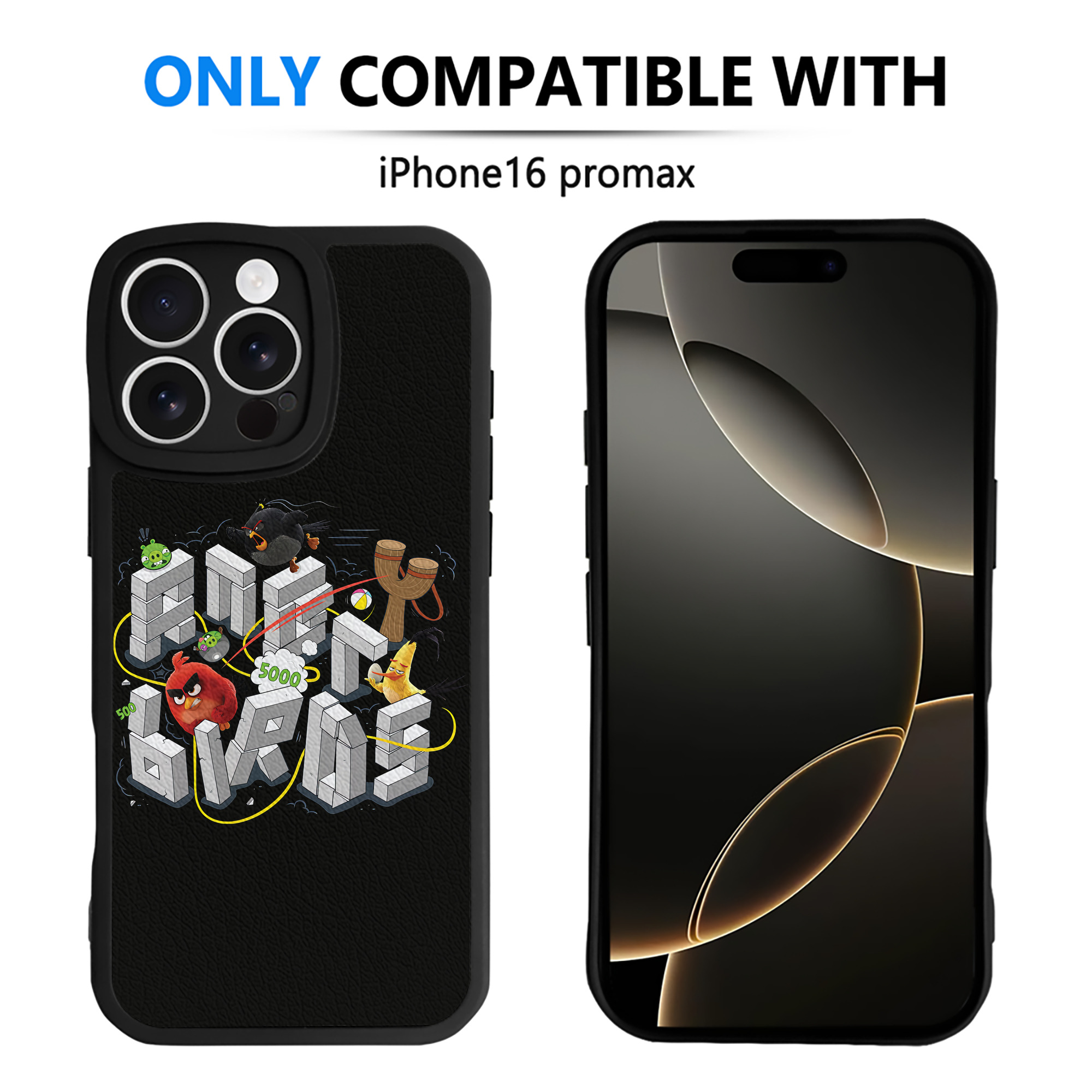 （画像用） Angry Birds アングリーバード 【iPhone 16シリーズ対応】シリコンスマホケース（レザー調） 材質：シリコン
